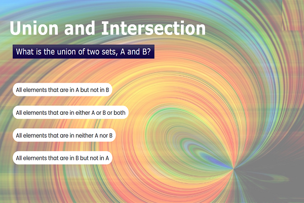 Click Image to begin interactive presentation on Union and Intersection Game