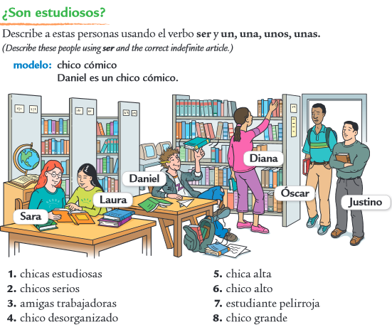 Students in the library.