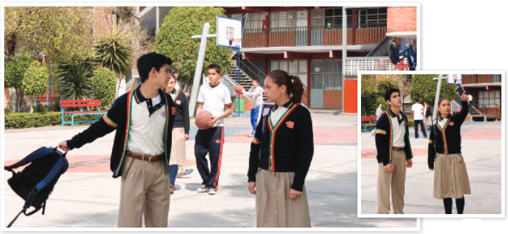 Young people talking.