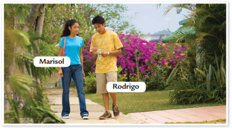 Young people talking.