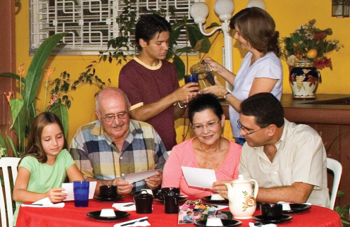Family at the table.