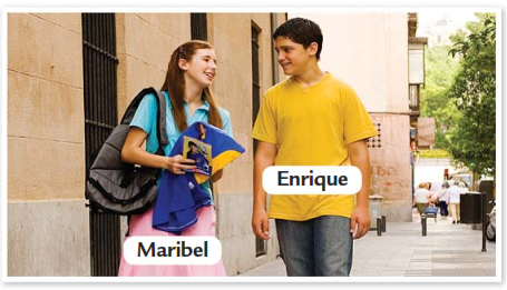 Young people talking.