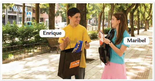 Young people talking.